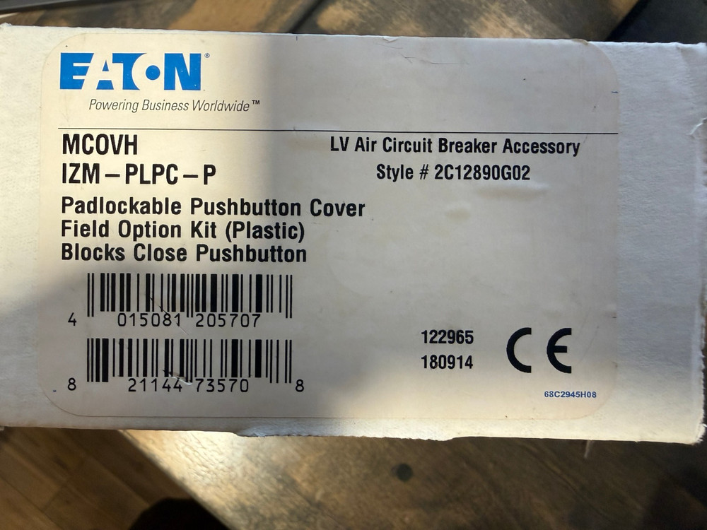 Eaton ~ IZM-PLPC-M ~ Padlockable Pushbutton Cover for Magnum Breakers ~ Plastic