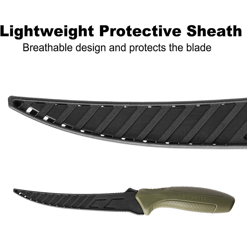 Swiss+Tech Floating Fishing Fillet Knife for Filleting Boning 5 inch Steel Blade