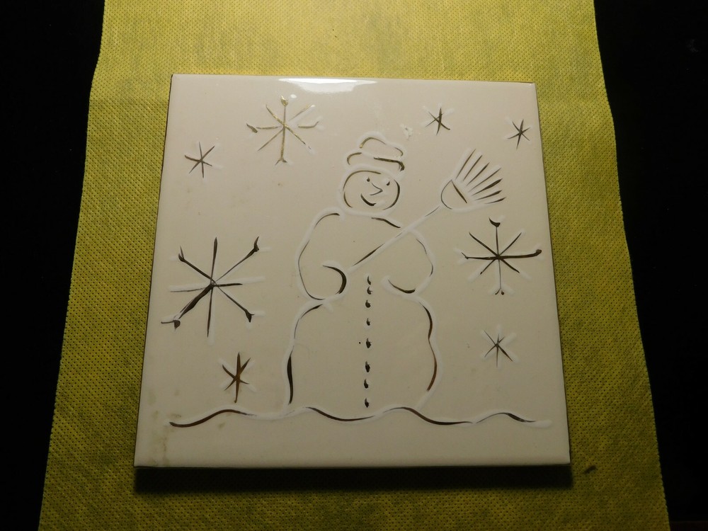 SNOWMAN TILE TRIVET!   a773UXX