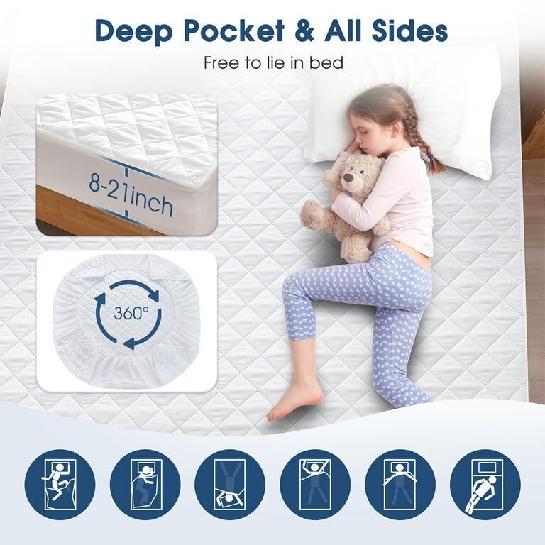 Extra Deep Quilted Waterproof Mattress Matress Protector Bed Cover Fitted Sheet