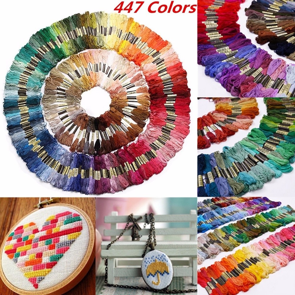 447 Colors Cross Stitch Thread Pattern Kit Chart Embroidery Floss Sewing Skeins