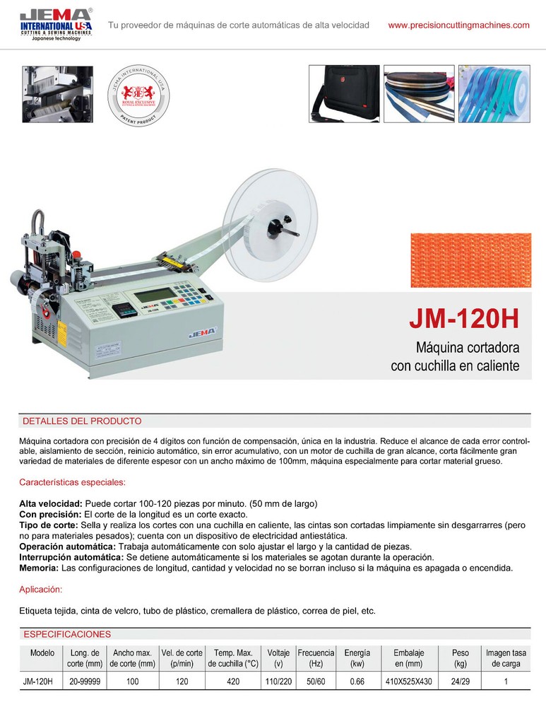 JM-120H (HOT Auto Cutting Machine)