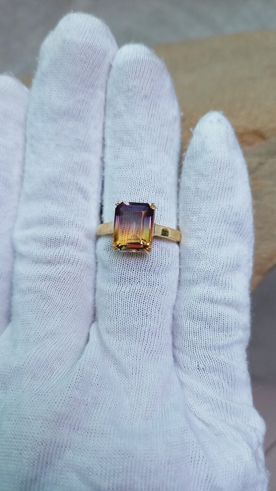 Ametrine Doublet Quartz Ring, 925 Sterling Silver Ring, Ametrine Handmade Ring