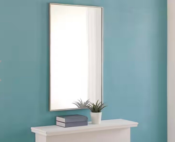Living District Elegant Decor MR4076S Wall Mirror Rectangular Silver 40" X 24"