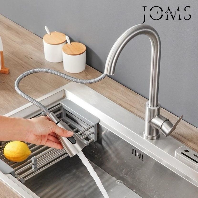 Brushed Nickel Kitchen Faucet Pull Down Sprayer Single Handle Swivel Spout