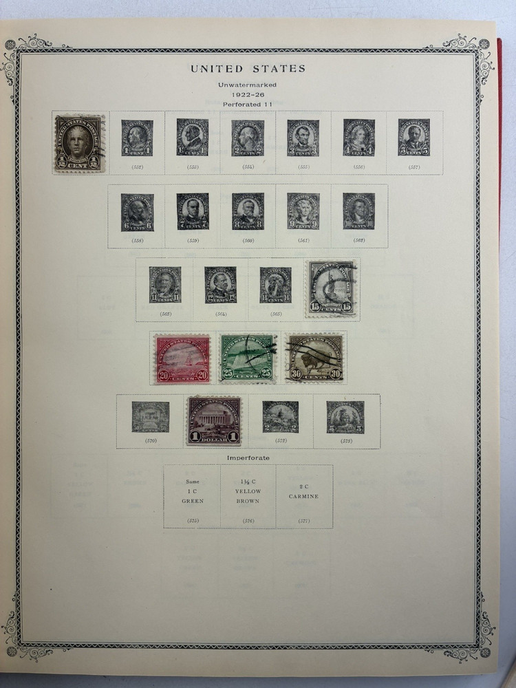 Scott American Stamp Album 1943 edition Great Condition with a Few Stamps