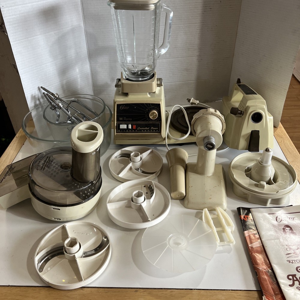 Vintage Oster Regency Kitchen Center Mixer Blender Processor w/ Attachments