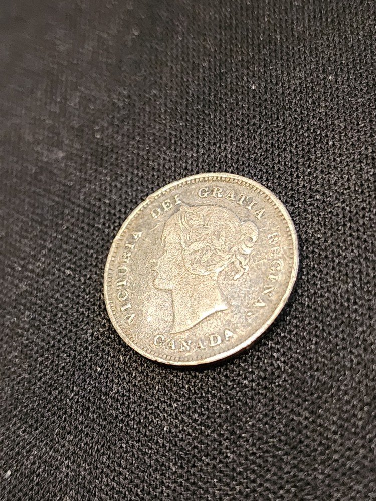 1900 Canada 5 Cents Round 0 Silver Coin
