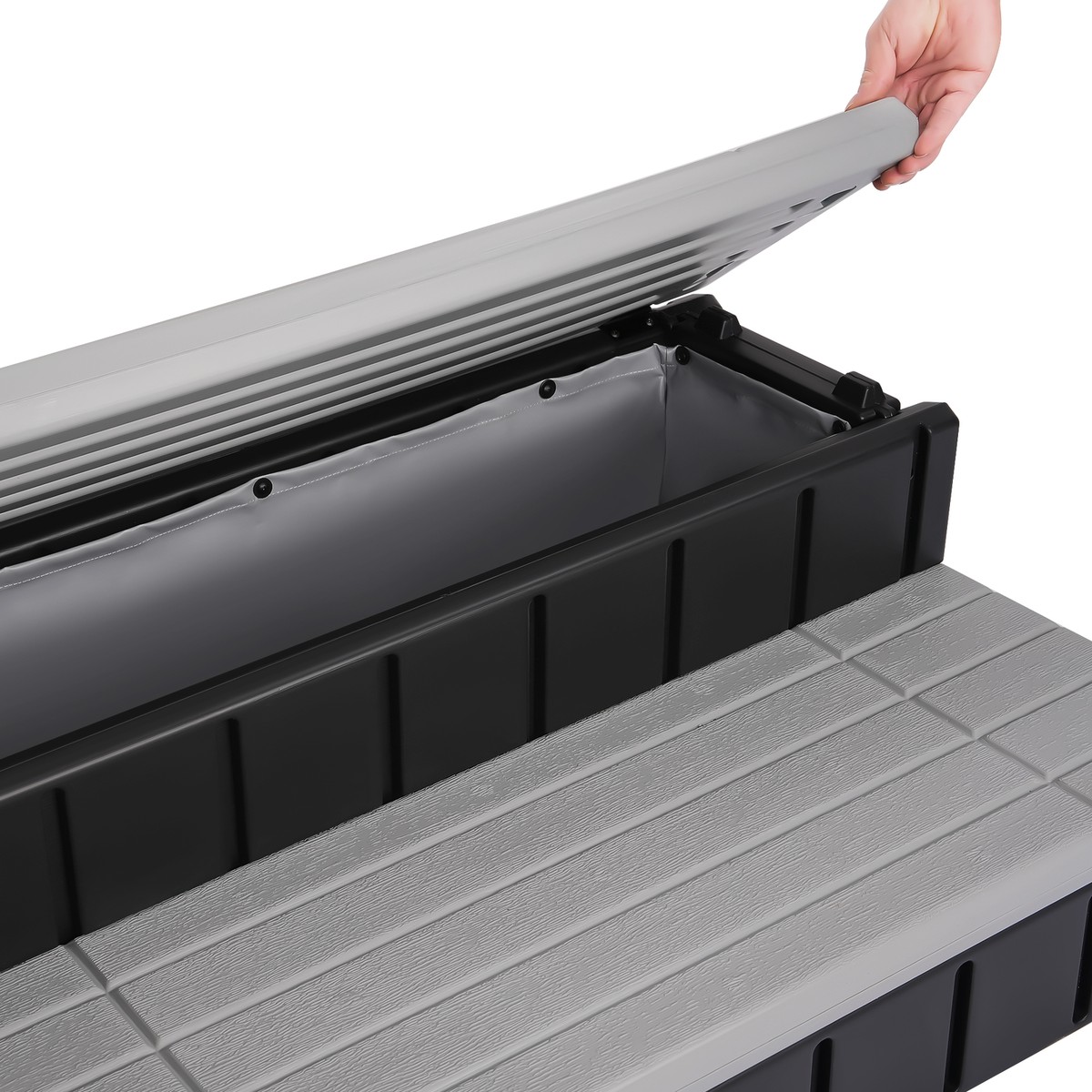 2-Step 36" Patio Spa Hot Tub Step Slip-Resistant Surface W/ Large Hidden Storage