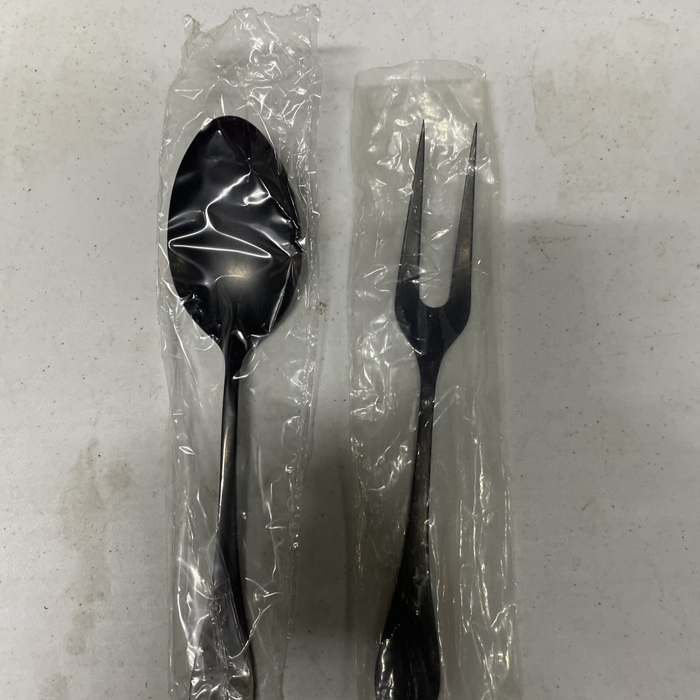 Hudson Flatware 2 Piece Serving Set ( Stone Wash Silver)