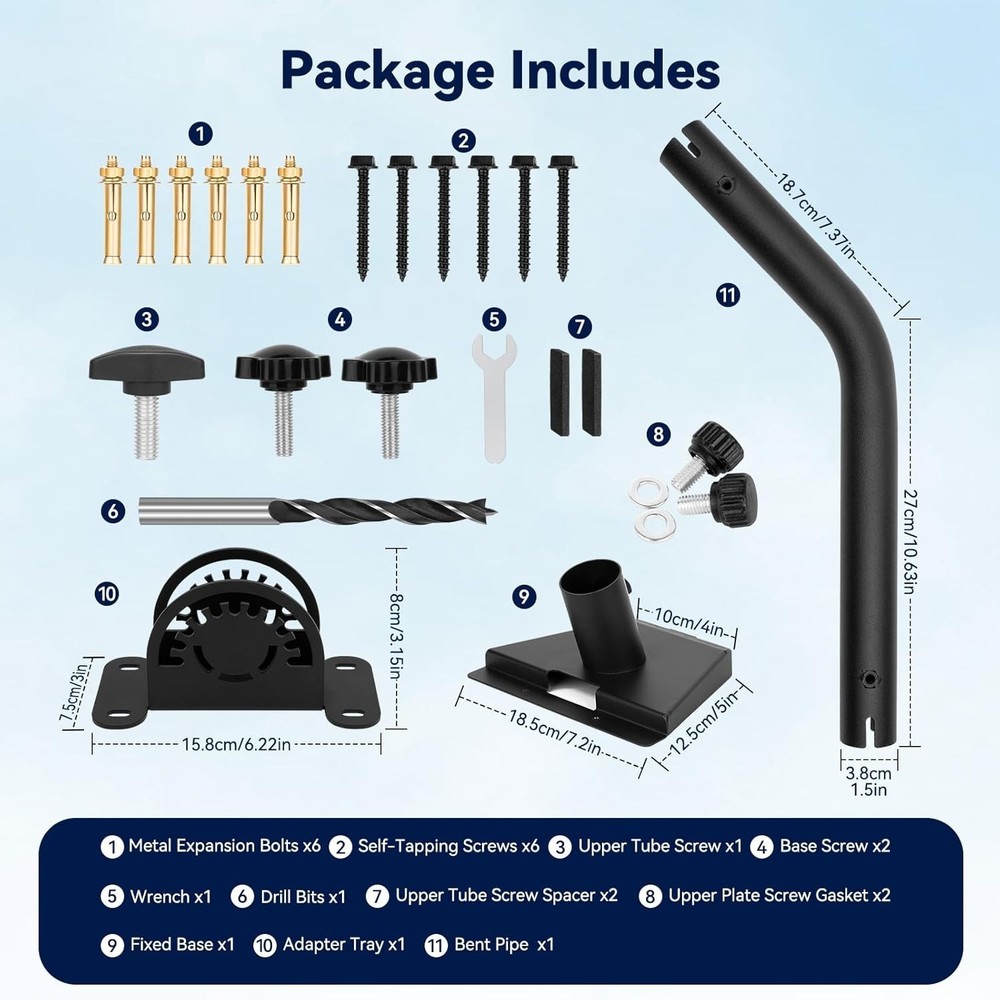 Starlink Mount,Adjustable Starlink Wall Mount Gen 3 with Telescoping Support A..