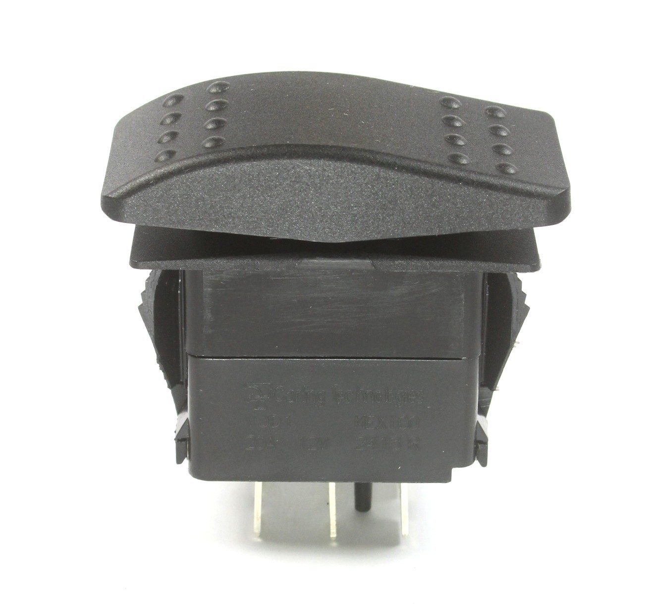 Carling Rocker Switch DPDT, 20A@12VDC, ON-OFF-ON Maintained, 6 Blades CSA UL VDE