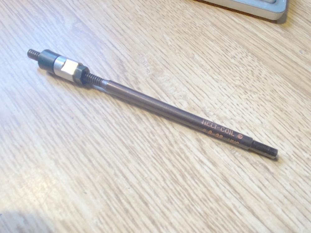 One 8-32 Heli-Coil Threaded Mandrel