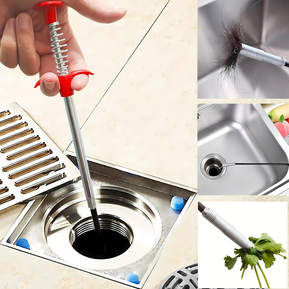 Drain Snake, Clog Remover - Gutter Cleaning Tools 79 Inch, Black