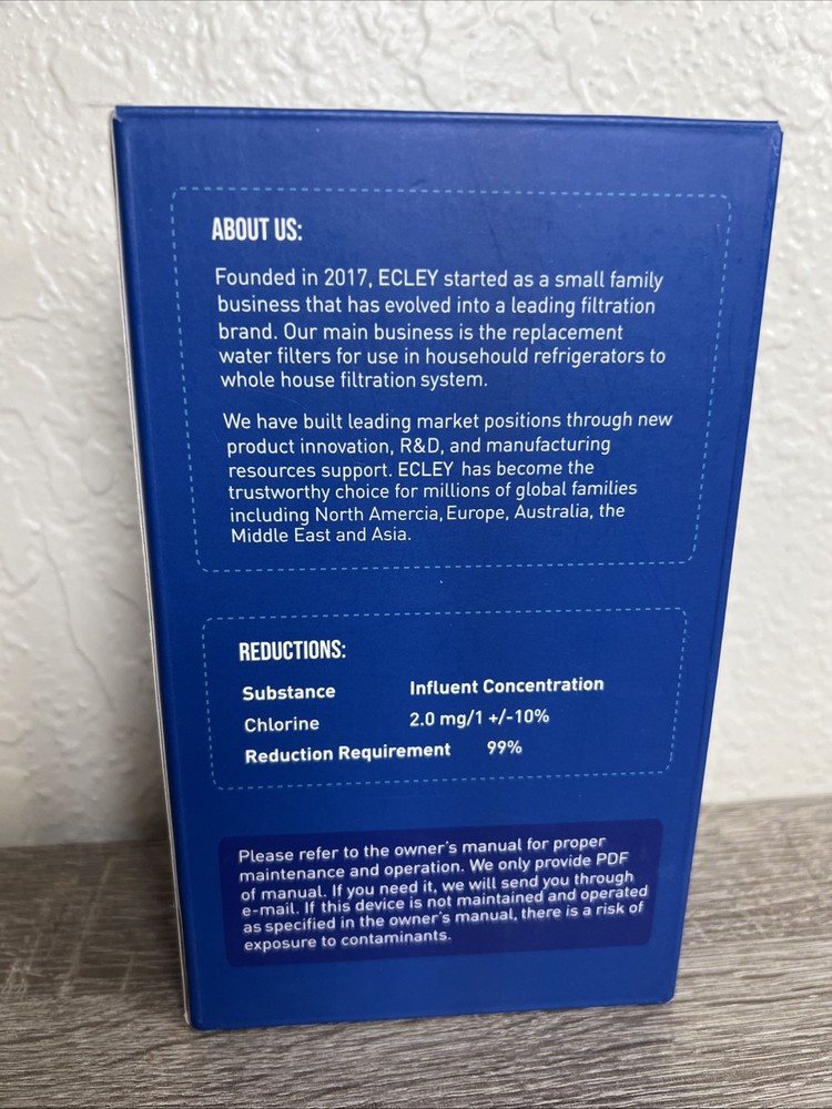 Refrigerator Water Filter 2 Pack ECLEYEC-02 Replacement for Filter