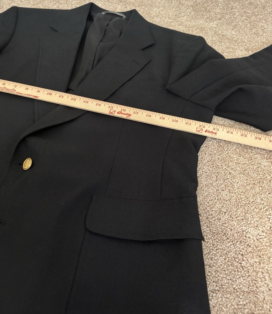 Classic Collection Blazer Mens 44 Black Solid Two-Button