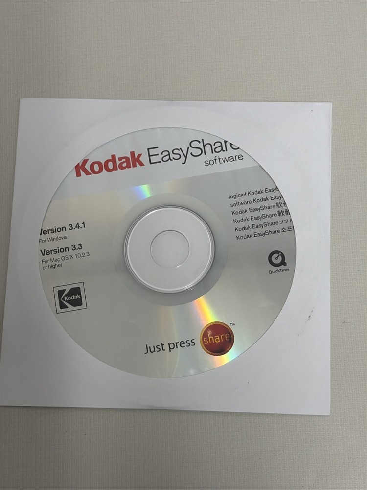 2004 Kodak Easyshare Software Version 3.3 Mac 3.4.1 Windows Disc Only