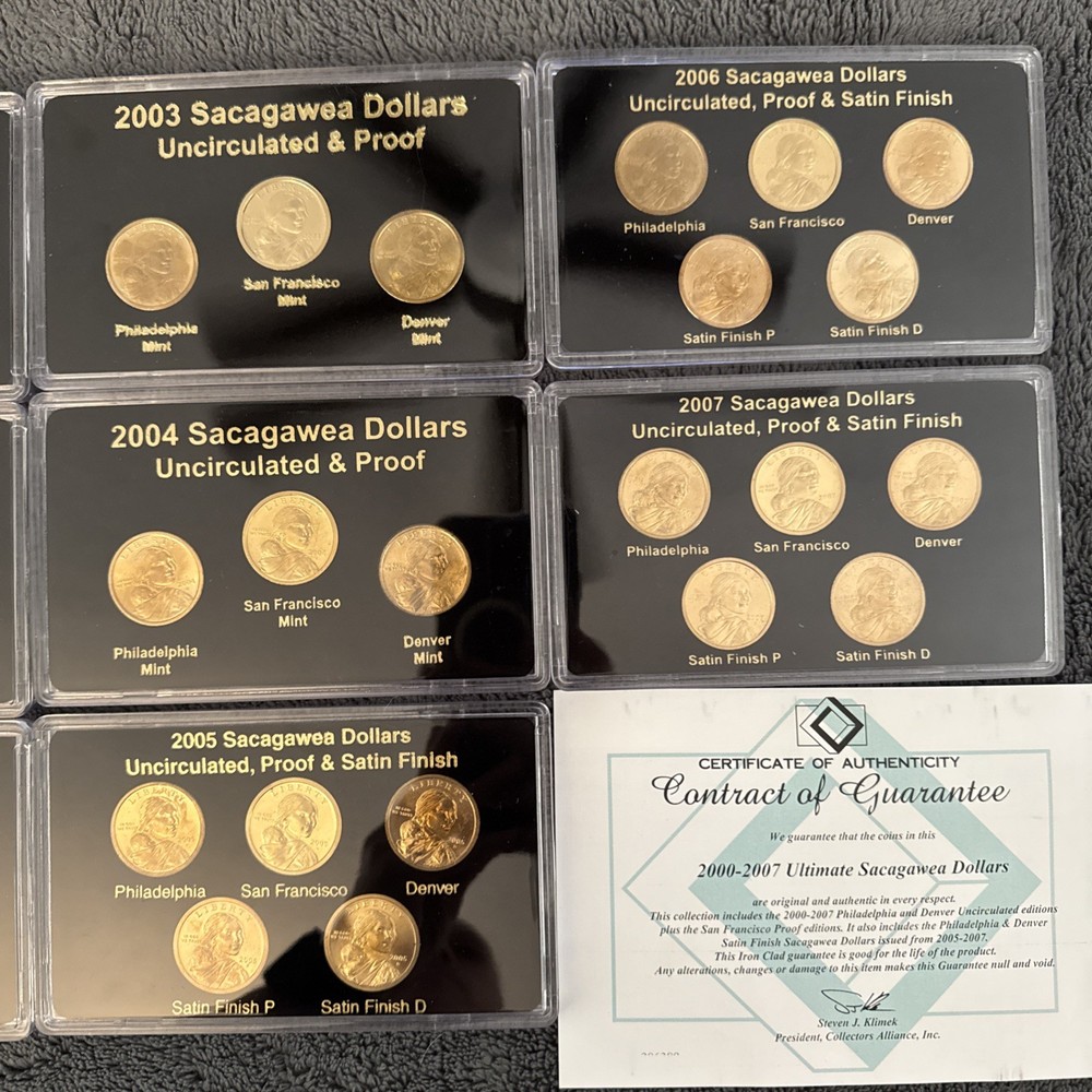 sacagawea dollar coins complete set 2000/2007