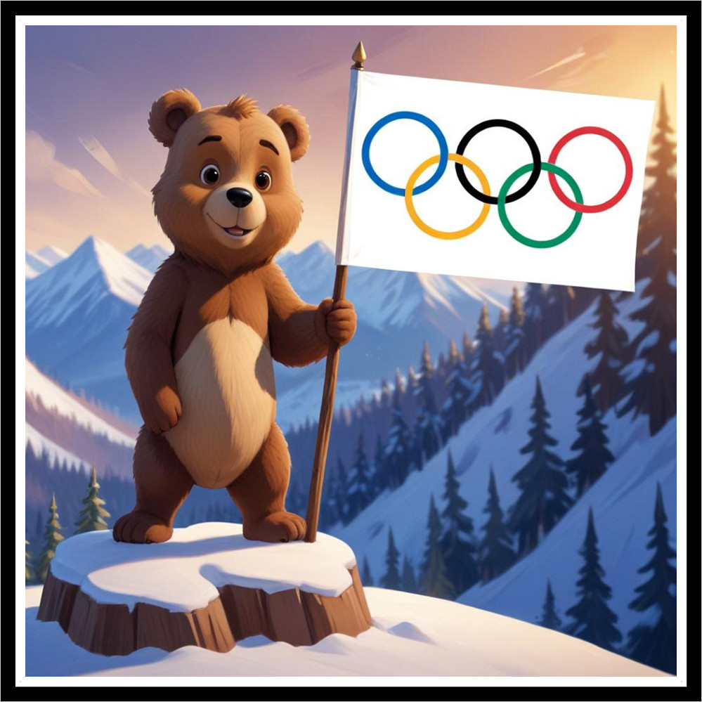 30 Custom Olympic Bear Cub Personalized Address Labels