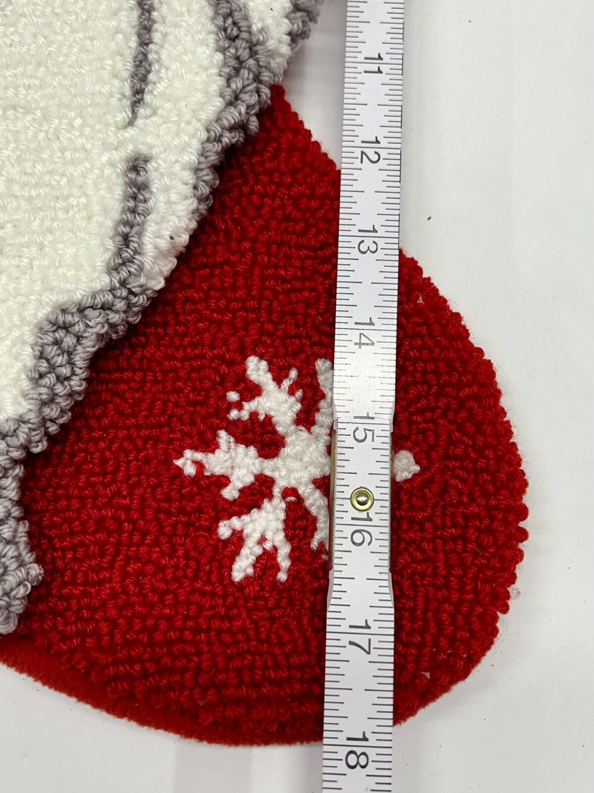 Jingles & Joy Red & White Stripes Gnome Santa Hat Christmas Stocking 21”