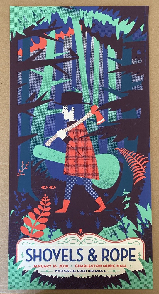 Shovels & Rope Charleston SC Night Three JAN 16th 2016 Poster SIGNED SE S/N #125