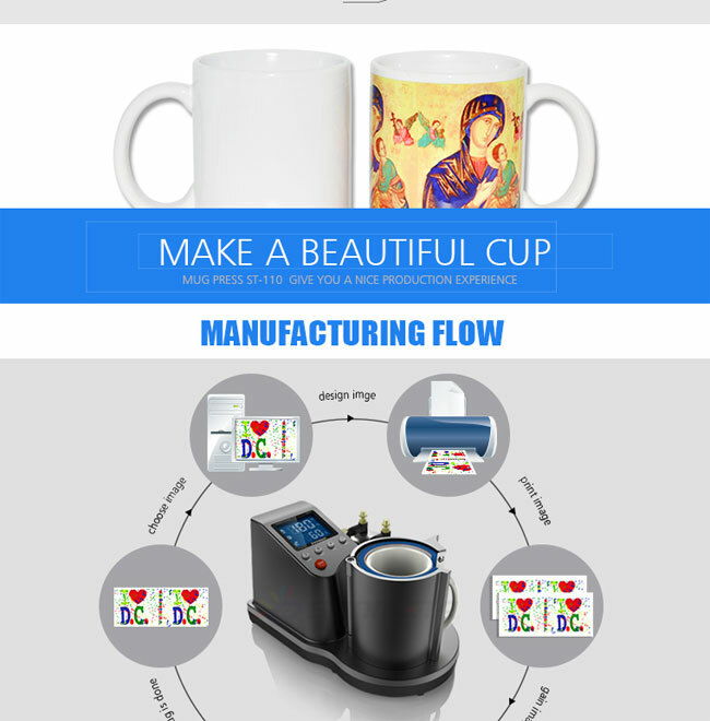 110V 11oz Pneumatic Mug Heat Press Machine Sublimation Printer Mug Cup Transfer