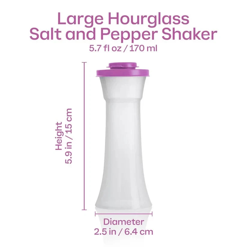 Tupperware Large Hourglass Salt & Pepper Shaker Set New