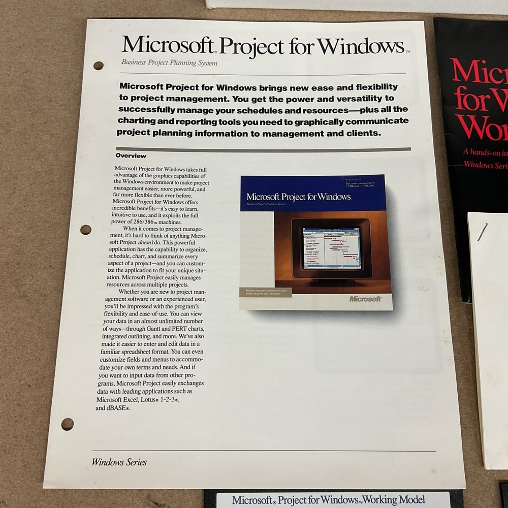 Microsoft Project For Windows Working Model 5.25 Inch Floppy Vintage Computing
