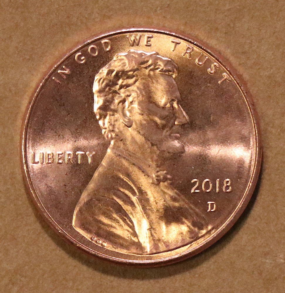 2018 D Lincoln Shield cents BU