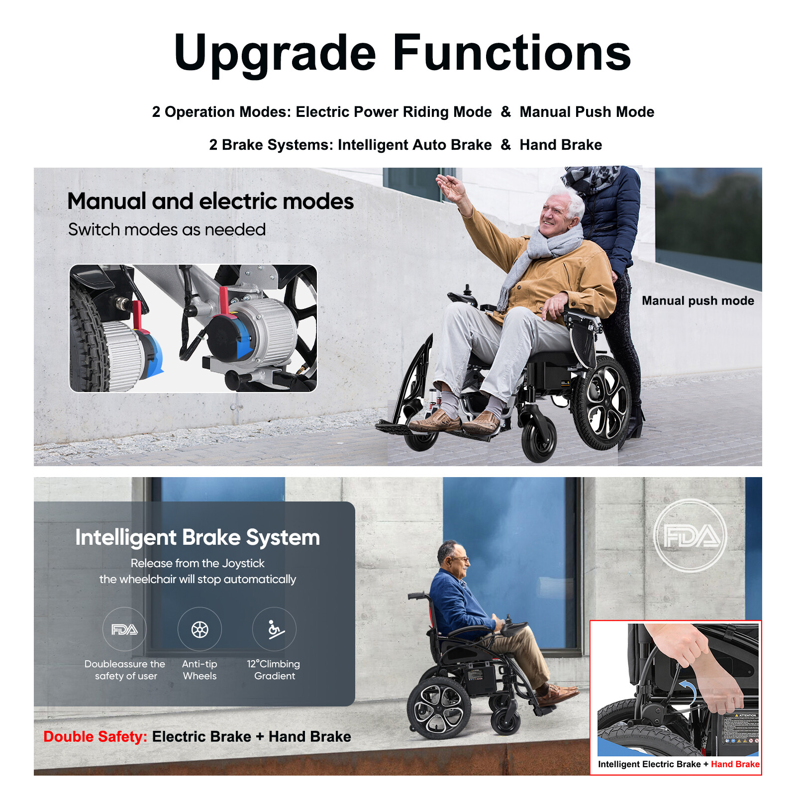 OPEN BOX Folding Electric Wheelchairs FDA Certified Medical Mobility Scooter