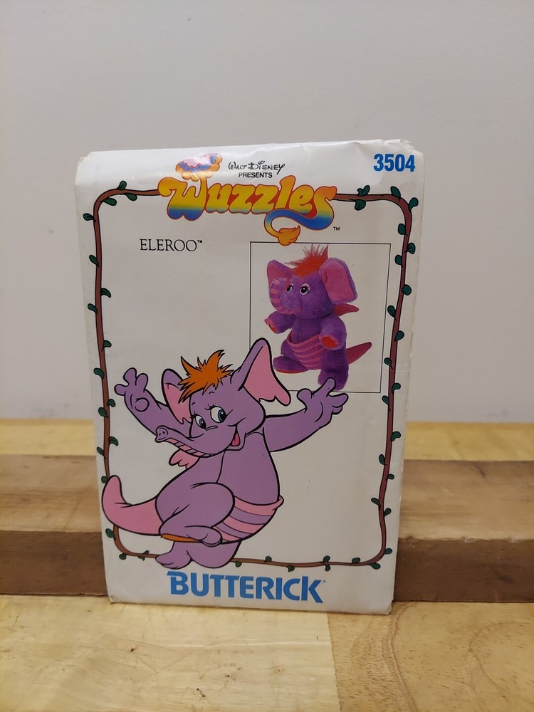 Wuzzles Eleroo Butterick 3504 Sewing Pattern Used/Cut