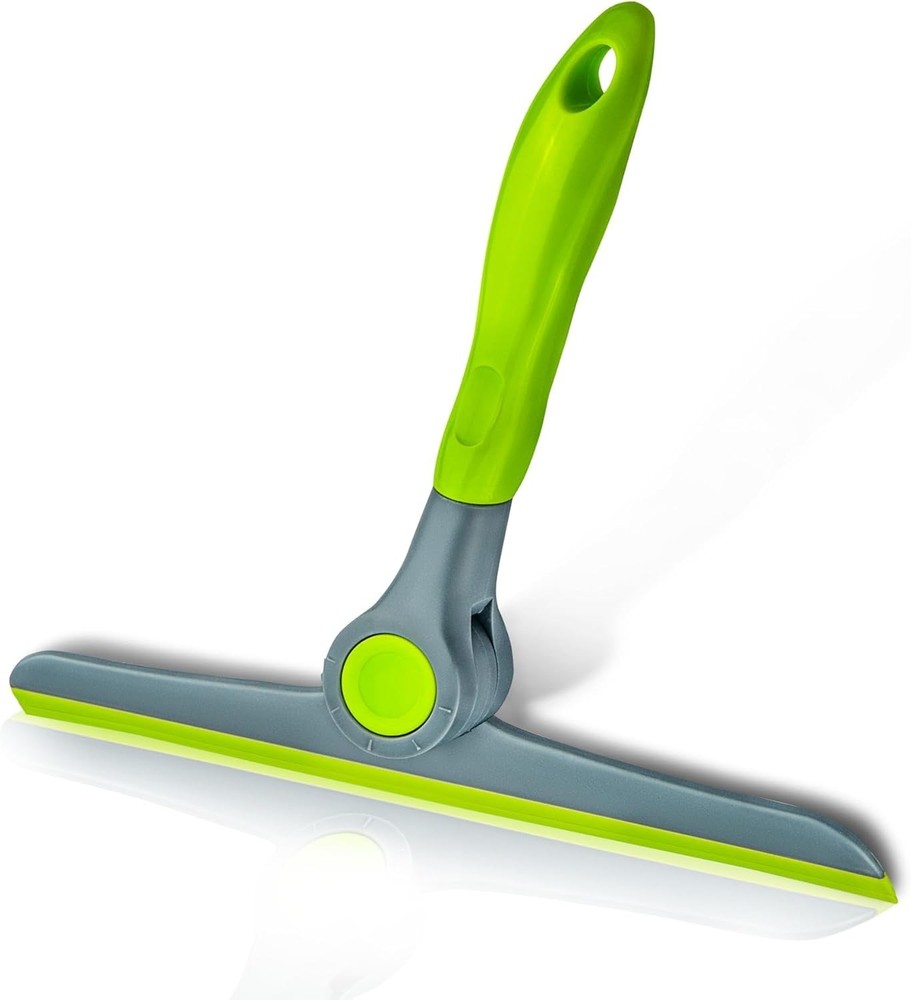 Versatile Handheld Squeegee for Windows, Shower Doors & Mirrors - Green/Grey