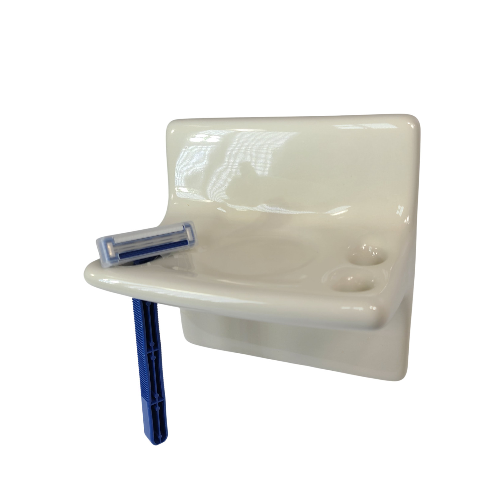 Vintage Beige Bone Almond Ceramic Tile Toothbrush Holder Tumbler Cup Tray Retro