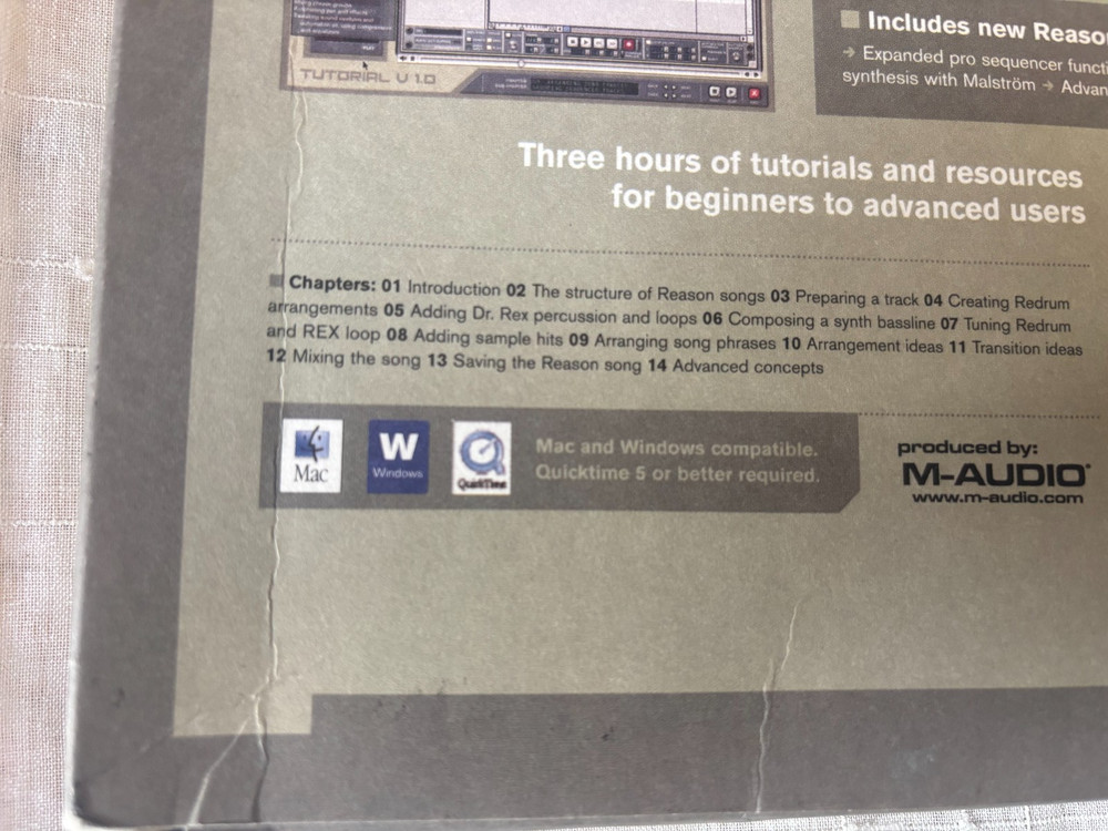 Propellerhead Reason 2.5 Software & Tutorial Disc- No License No- Disc's Only