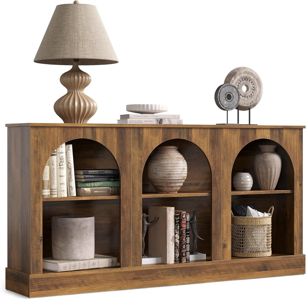 63" Modern Console Sofa Table W/ 3-Tier Storage Wooden Rectangular Foyer Table