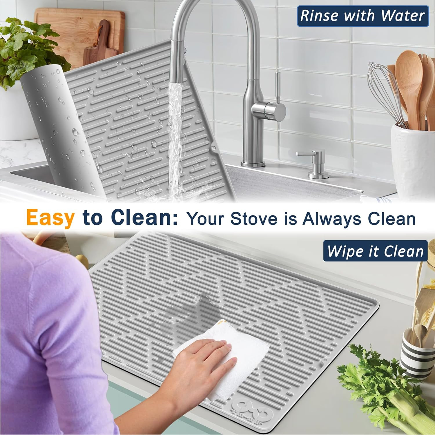 Stove Top Cover for Electric Stove 28X20'' Large Heat Resistant Silicone Stov...