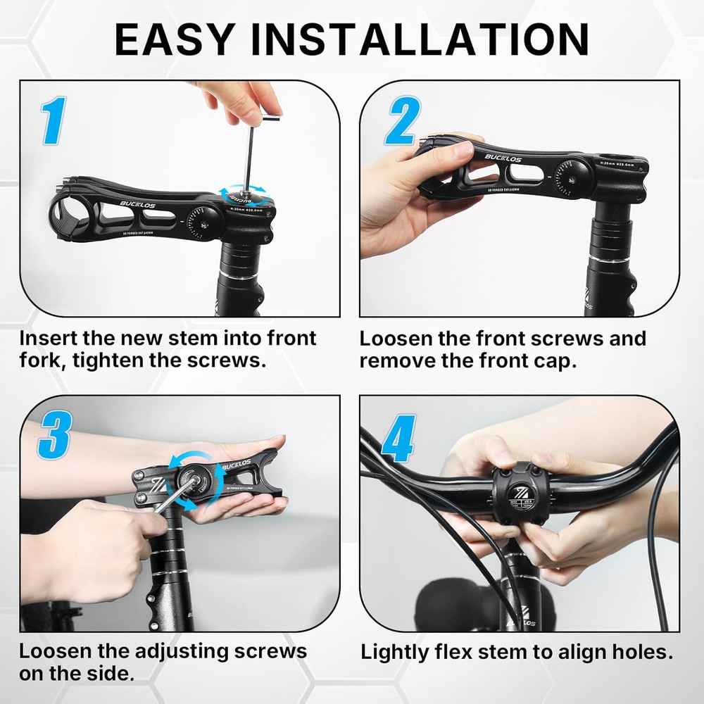 Adjustable Bike Stem Riser for MTB, E-Bike & Road Bicycles