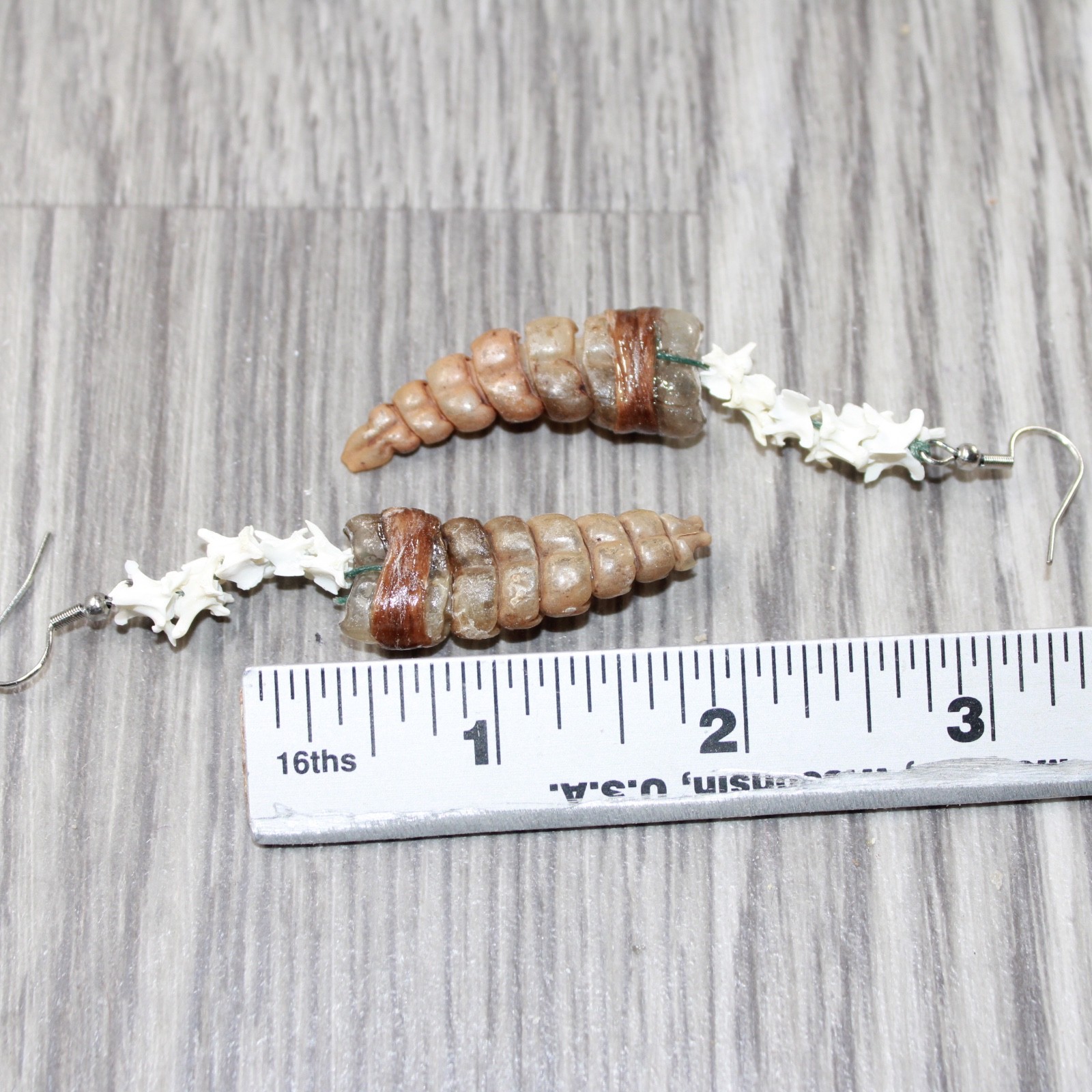 Rattlesnake Rattle Plus Vertebrae Earrings #4663 Mountain Man Earrings