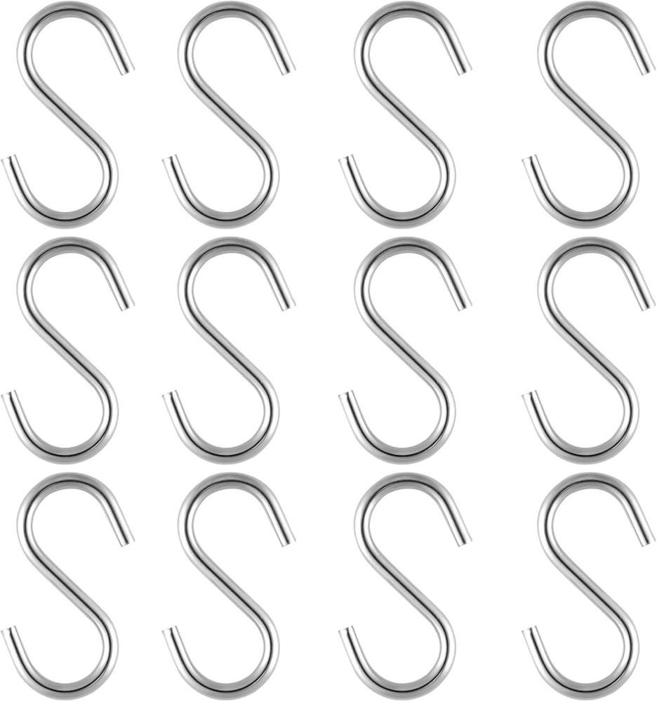 Versatile 100 Pack 1 Inch Mini S Hooks - Rust Resistant Silver Hooks for Crafts