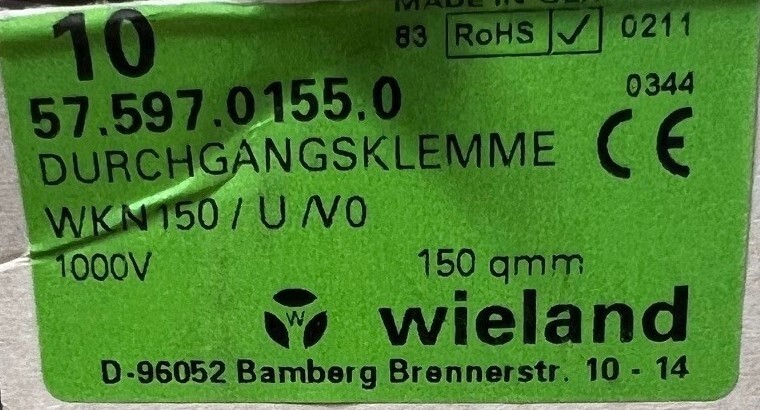 DIN rail terminal block WIELAND 150mm2