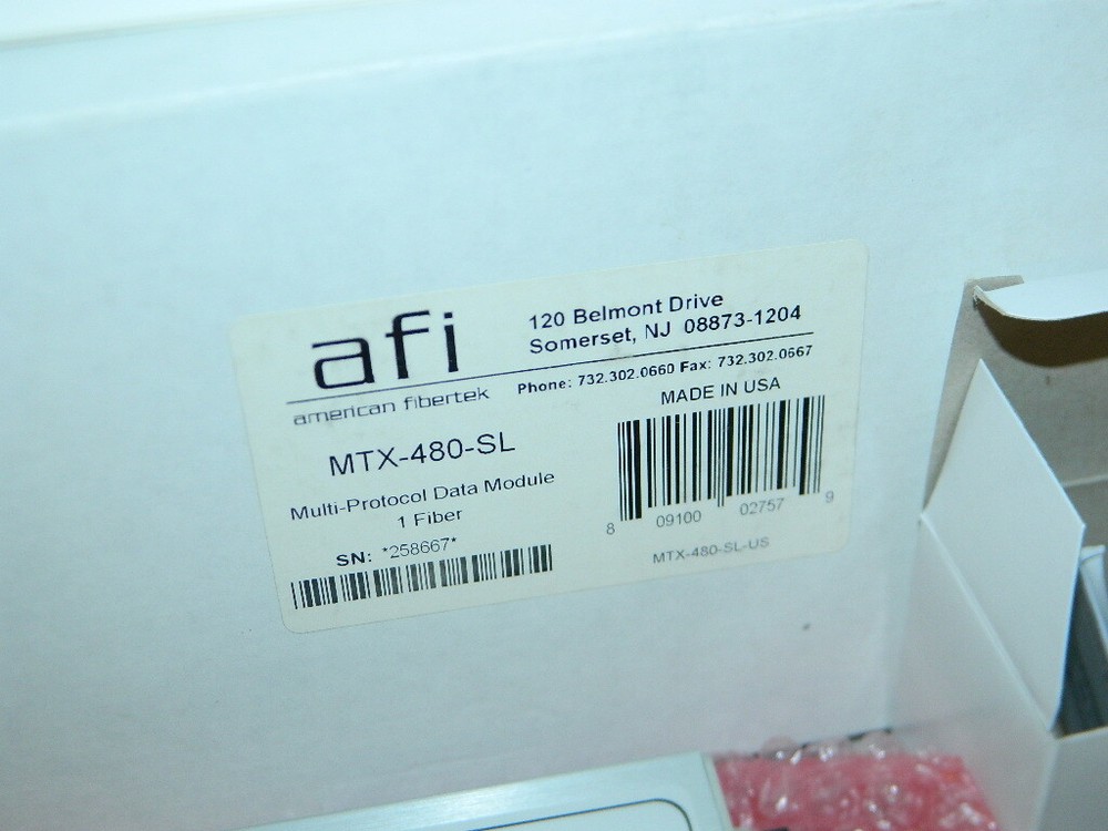 NEW AMERICAN FIBERTEK AFI MTX-480-SL MULTI-PROTOCOL DATA MODULE