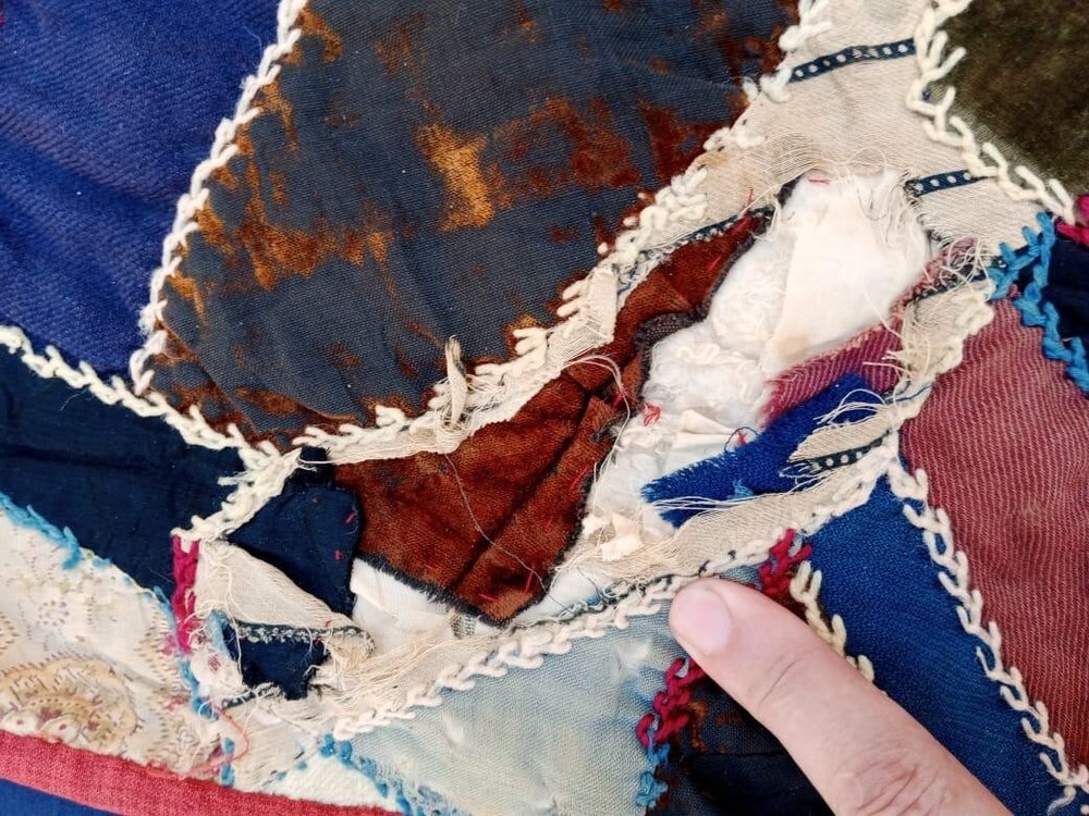 antique beautiful crazy handmade patchwork quilts it177