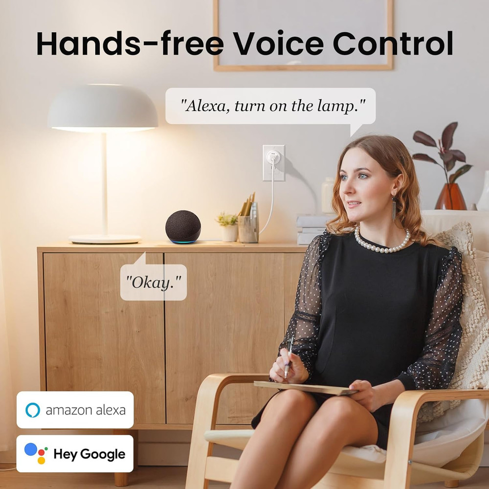 Plug Mini, Wifi Smart Outlet Plug Compatible with Alexa and Google Home, Timer O