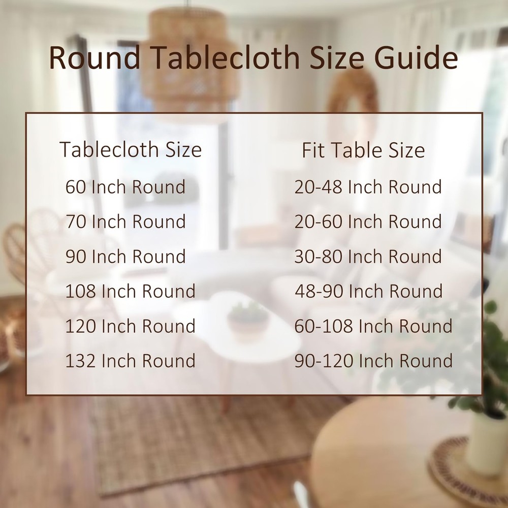 120 inch Round Tablecloth Washable Polyester Table Cloth Decorative Table Cov...