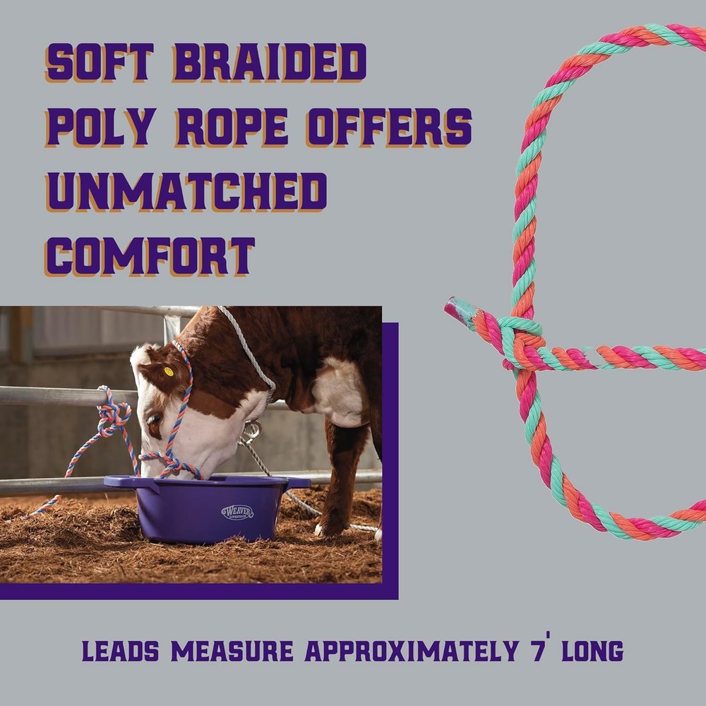 braided poly rope livestock cattle halter adjustable