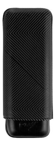 Davidoff Black Leather Leaf Pattern XL-2 Double Cigar Case / Pouch 105601