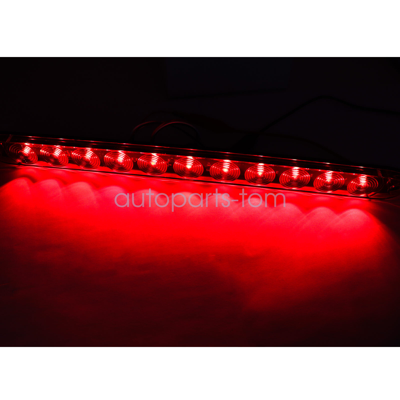 2Pcs 16inch Red Truck Trailer Light Bar 11 LED Stop Turn Tail Brake Lights Strip