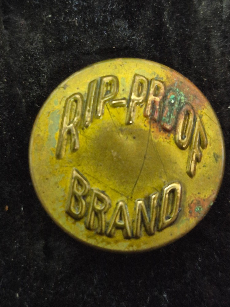 Antique Rip-Proof Brass Workwear Button 11/16th Inch Wobble Back