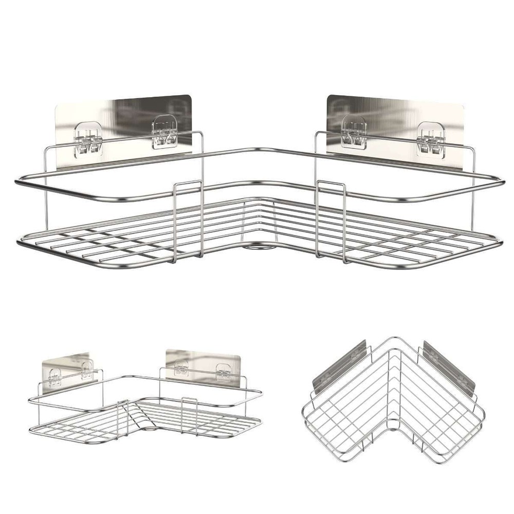 Shower Caddy Shelf Bathroom Corner Bath Storage Holder Organizer Triangular Rack