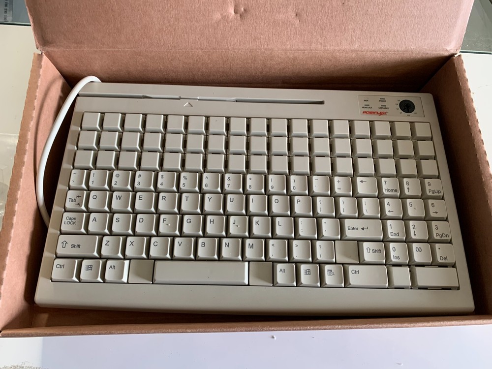 POSIFLEX KB3200 AT INTERFACE PROGRAMMABLE KEYBOARD WITH MAGNETIC STRIPE READER